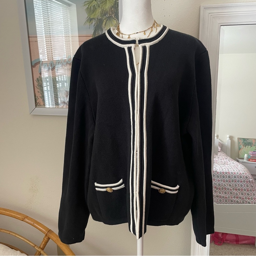 J.Crew Emilie Sweater Lady Jacket with contrast trim - Picture 3 of 8